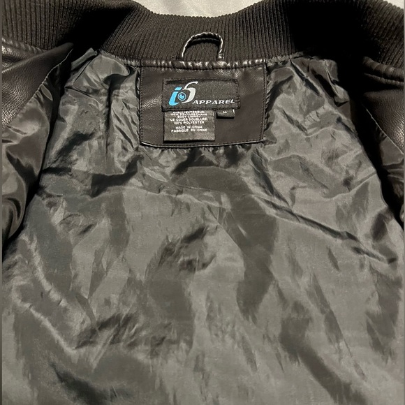 Men’s I-5 Apparel Faux Leather Bomber Jacket Size M - Picture 5 of 5